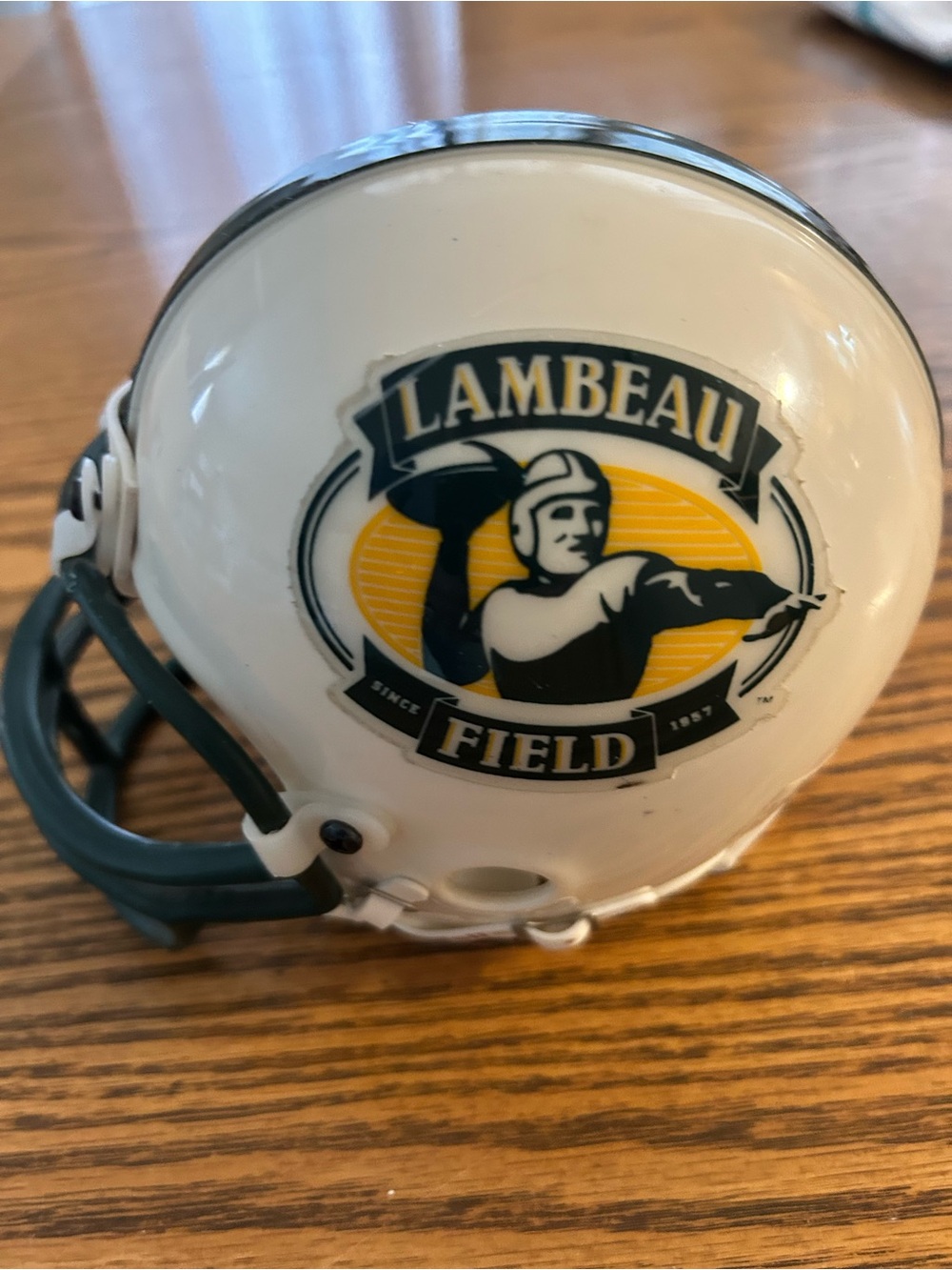 Lambeau Field Green Bay Packers Rare Mini Riddell Helmet Green Gold White